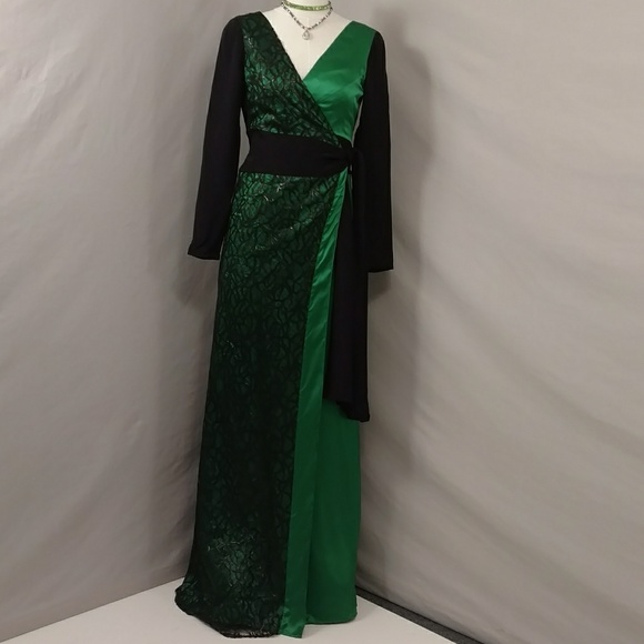 Emerald Green Gown Dido by Veronica Moncho Lobo High Quality Designer Wrap Style - Picture 1 of 8